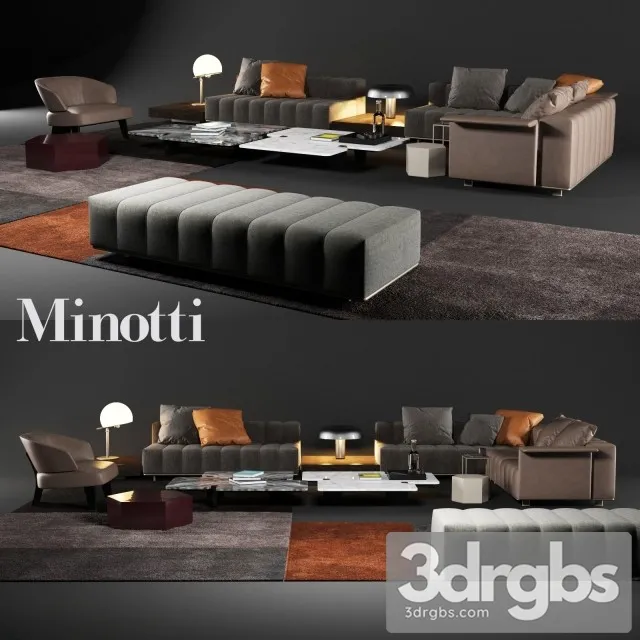 Minotti Freeman Tailor Lounge Sofa 01 3D Model Free