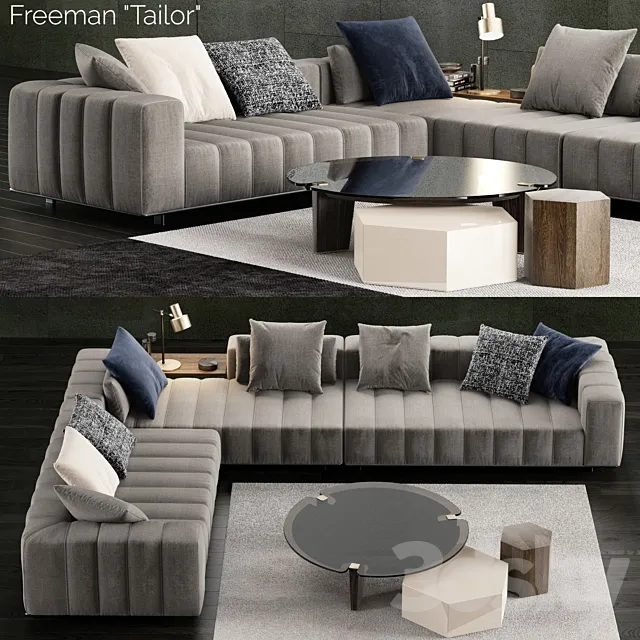 Minotti Freeman Tailor Sofa 2 3D Model