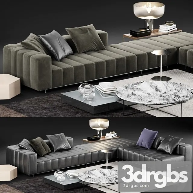 Minotti freeman tailor sofa 3 2 3D Model Free