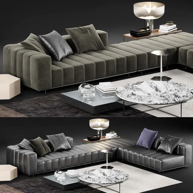 Minotti Freeman Tailor Sofa 3 3D Model