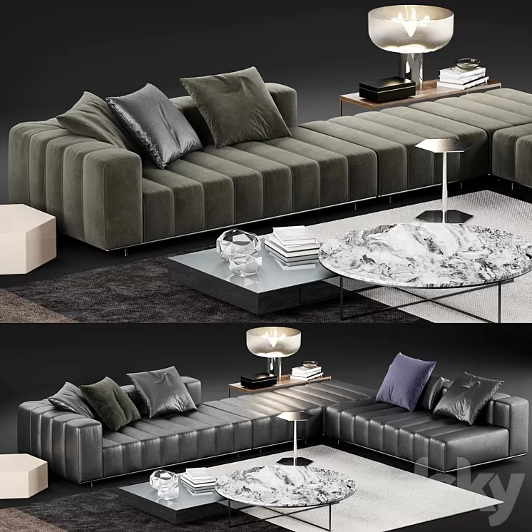 Minotti Freeman Tailor Sofa 3 3D Model