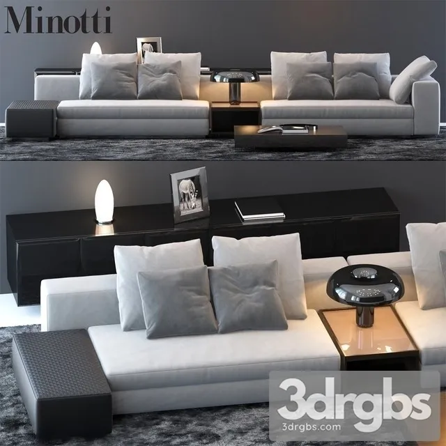 Minotti Funiture Set YANG Sofa 3D Model Free