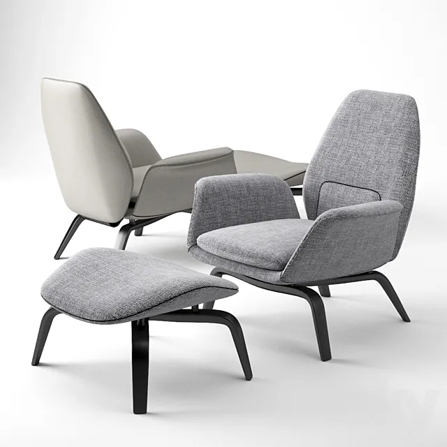 Minotti Gilliam Armchair 3D Model