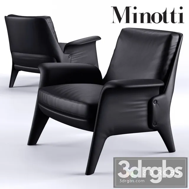 Minotti Glover Armchair 3D Model Free
