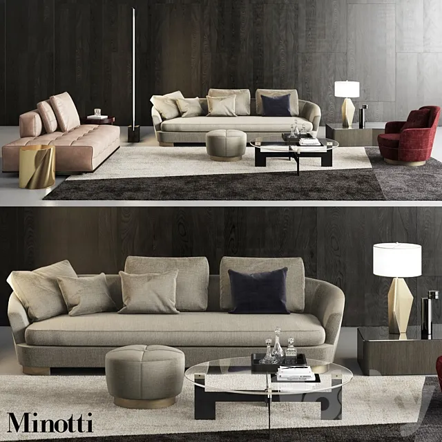 Minotti Grand Jacques Sofa Set 3DModel