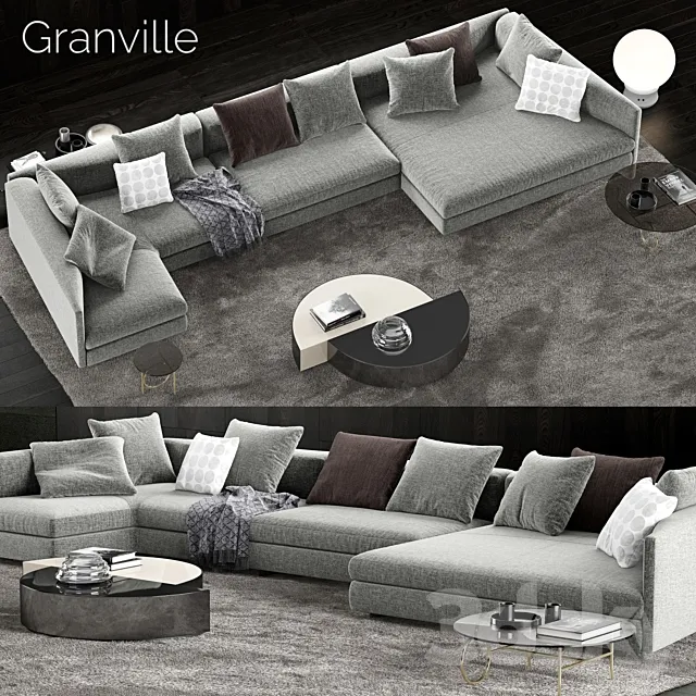 Minotti Granville Sofa 3 3D Model
