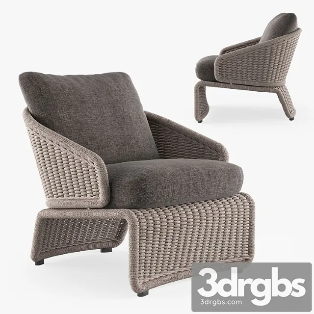 Minotti Halley Outdoor Armchair 2 3D Model Free