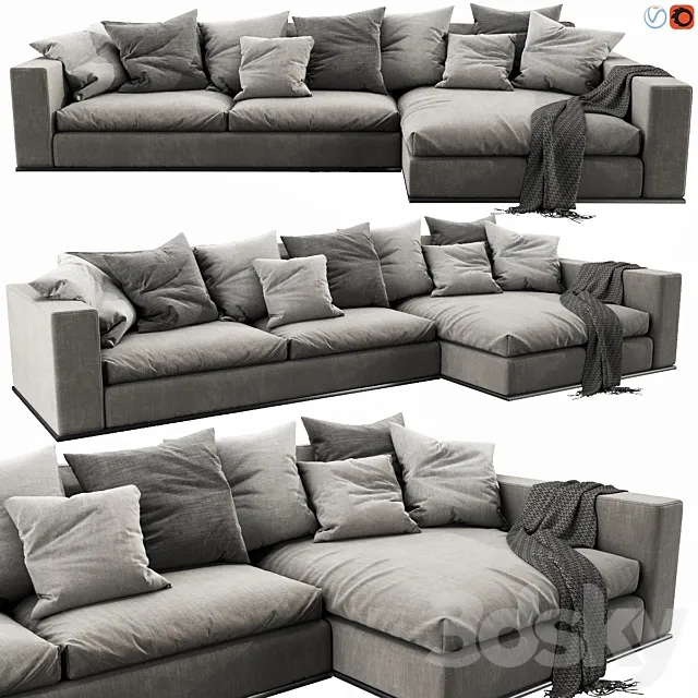 Minotti Hamilton Chaise Lounge 3D Model