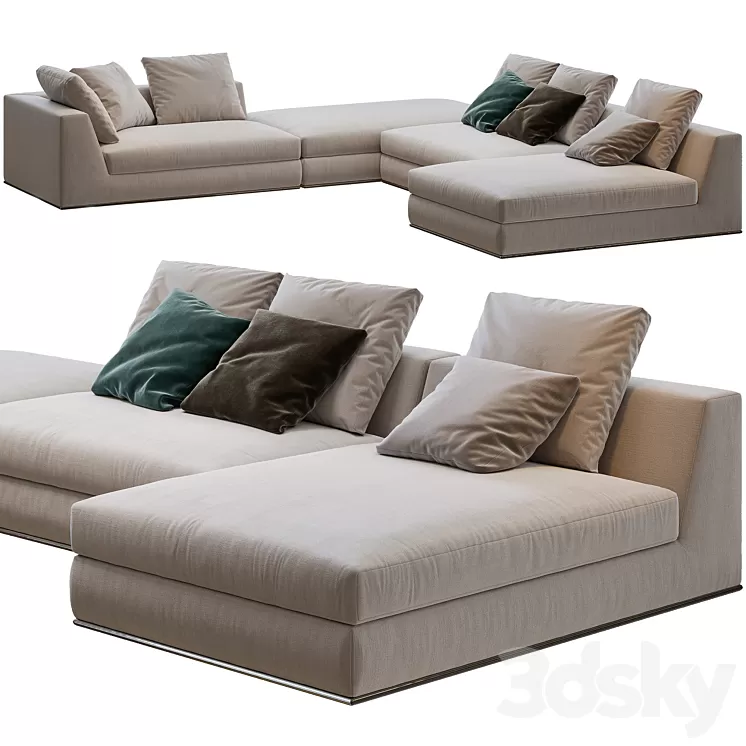 Minotti Hamilton Modulo Sofa 3D Model