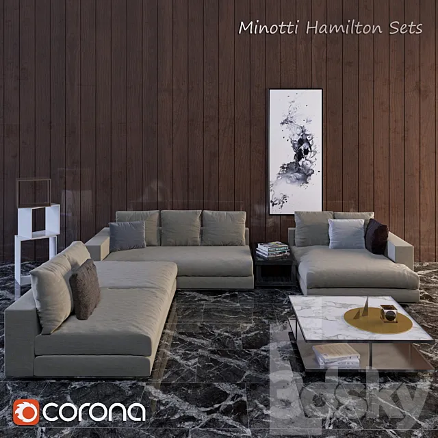 Minotti Hamilton Sets 3DModel