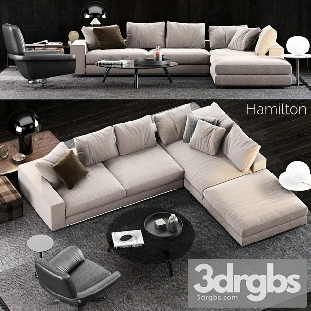 Minotti Hamilton Sofa 01 3D Model Free