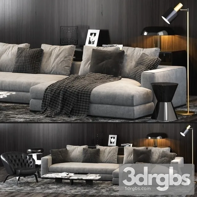 Minotti Hamilton Sofa 02 3D Model Free
