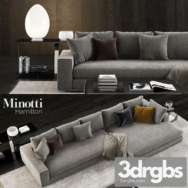 Minotti hamilton sofa 2 2 3D Model Free