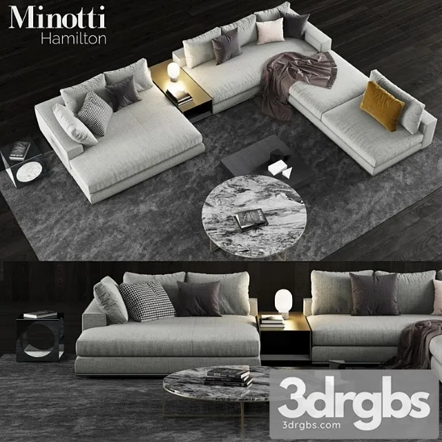 Minotti hamilton sofa 2 3D Model Free