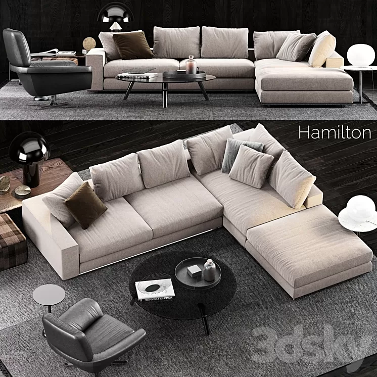 Minotti Hamilton Sofa 3D Model Free
