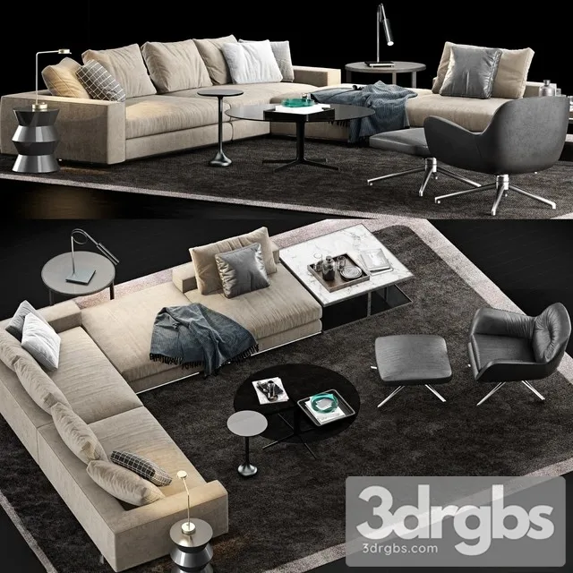 Minotti Hamilton Sofa  3D Model Free