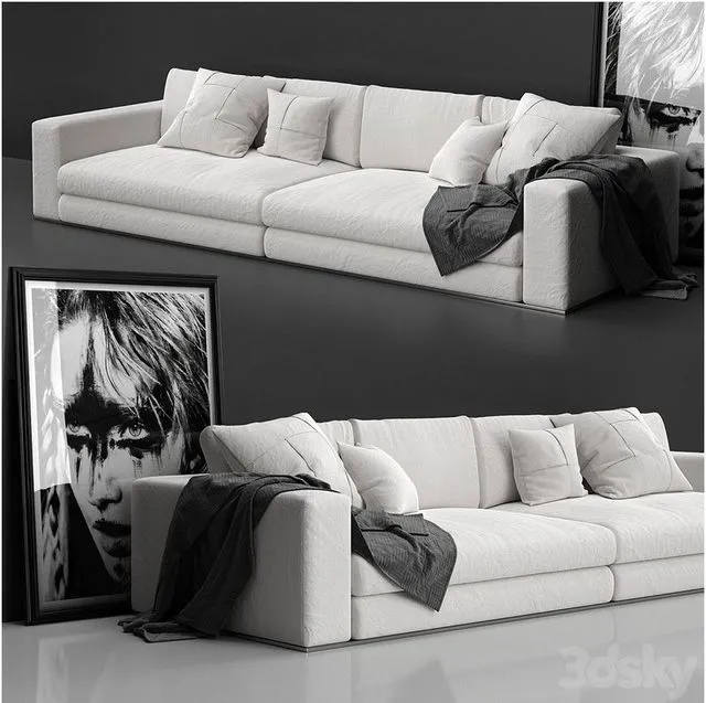 Minotti Hamilton (sofa with decor) 3D Model