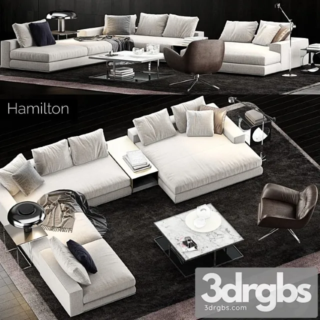 Minotti hamilton sofa_2 2 3D Model Free
