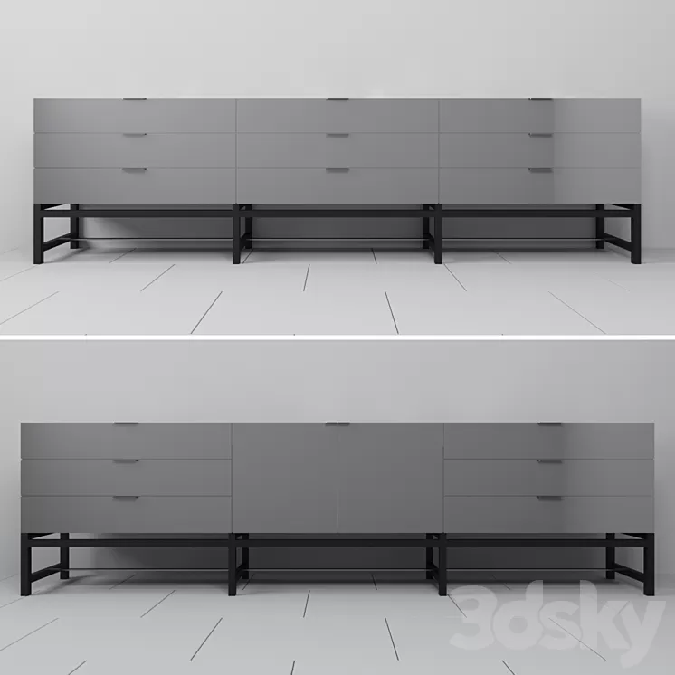 Minotti. Harvey horizontal sideboard 3D Model