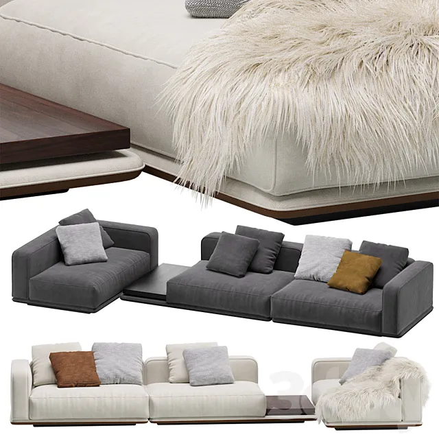 Minotti HORIZONTE Modular Sofa 14 3D Model