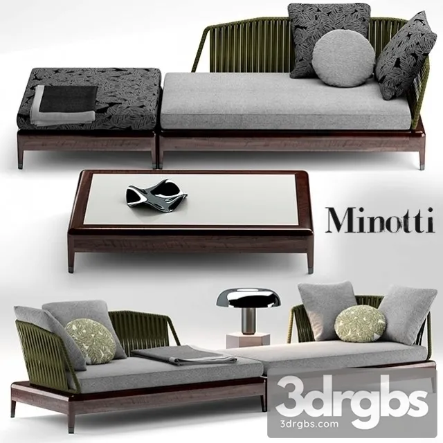 Minotti Indiana Sofa 01 3D Model Free