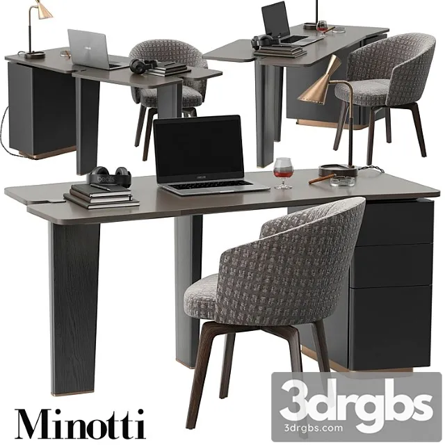 Minotti jacob desk set 2 3D Model Free