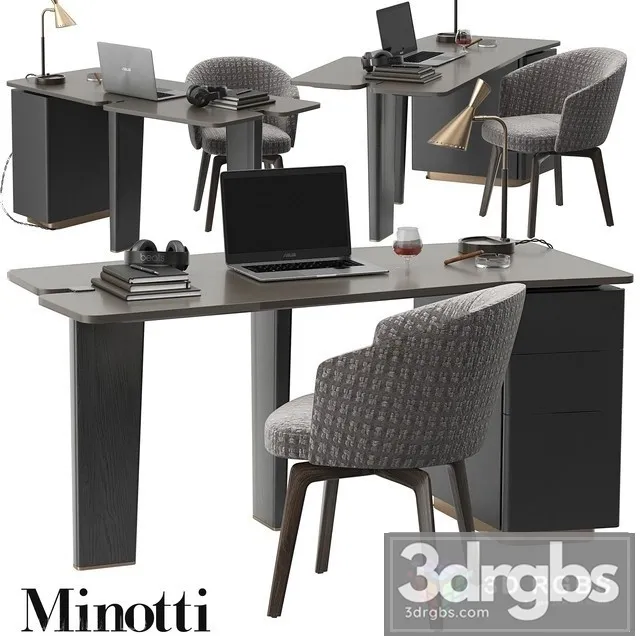 Minotti Jacob desk set 3D Model Free