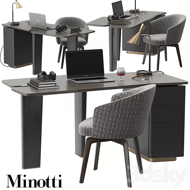 Minotti Jacob desk set 3D Model