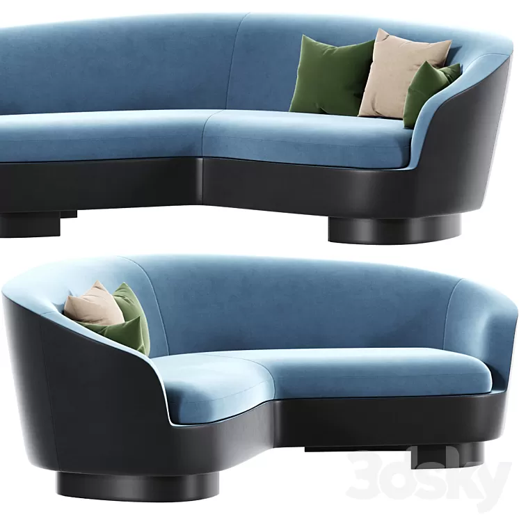 Minotti Jacques Curve Sofa 3D Model
