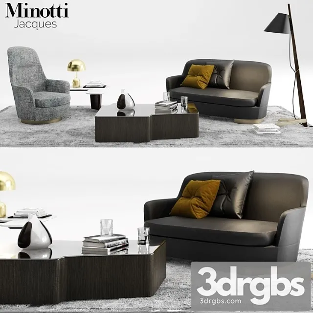 Minotti jacques sofa set 01 2 3D Model Free