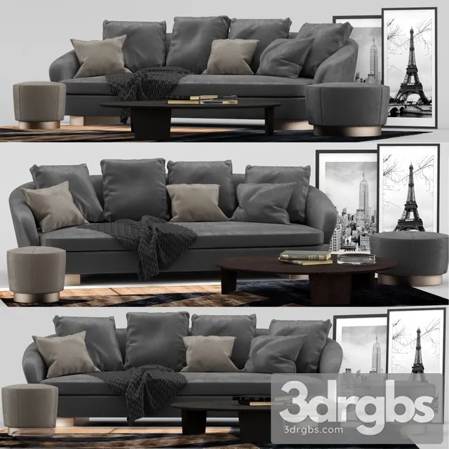 Minotti Jacques Sofa Set 901 3D Model Free