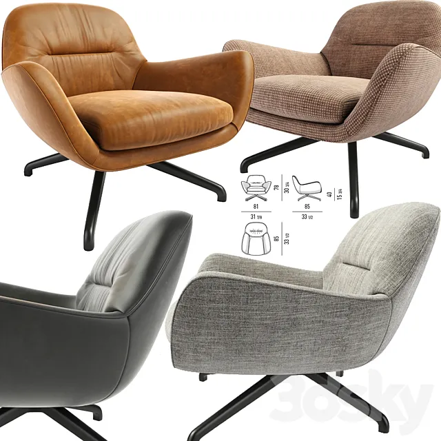 Minotti Jensen Arm Chair 3D Model