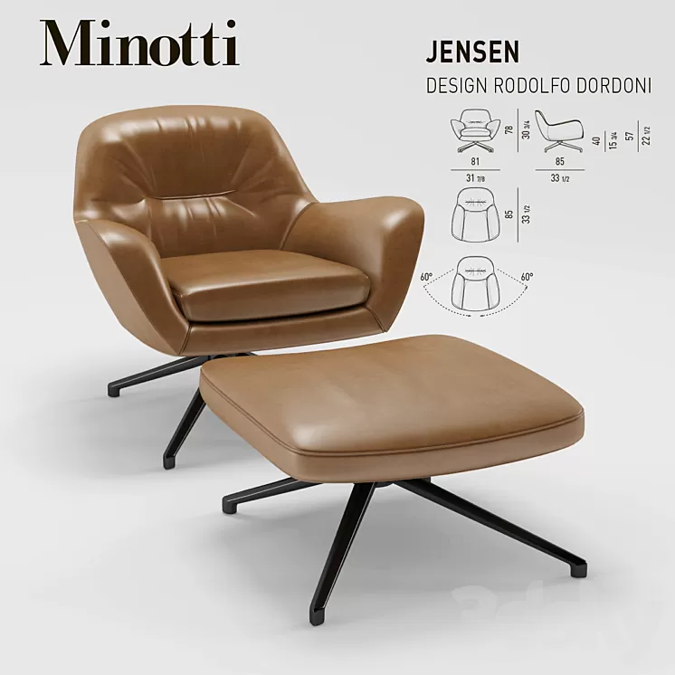 Minotti Jensen Armchair 3D Model