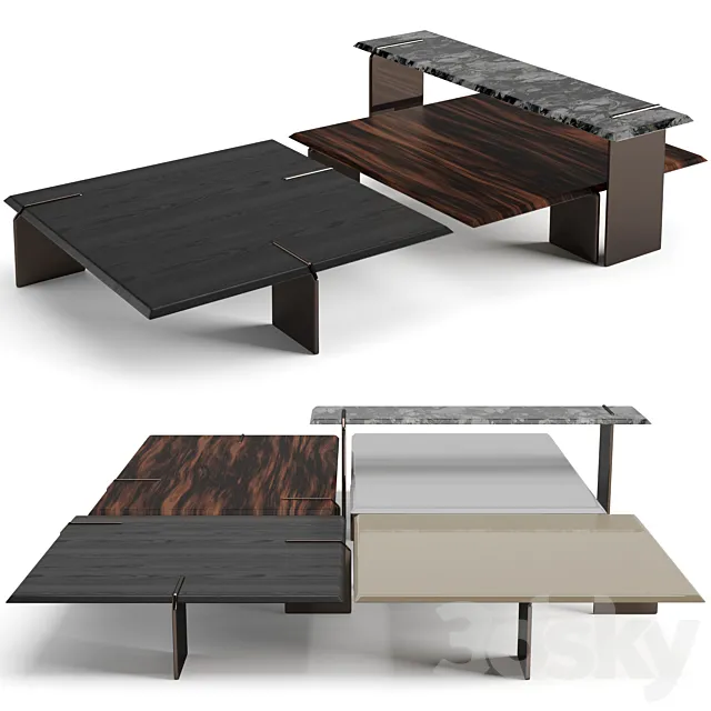 Minotti Keel square coffee tables set Free Download