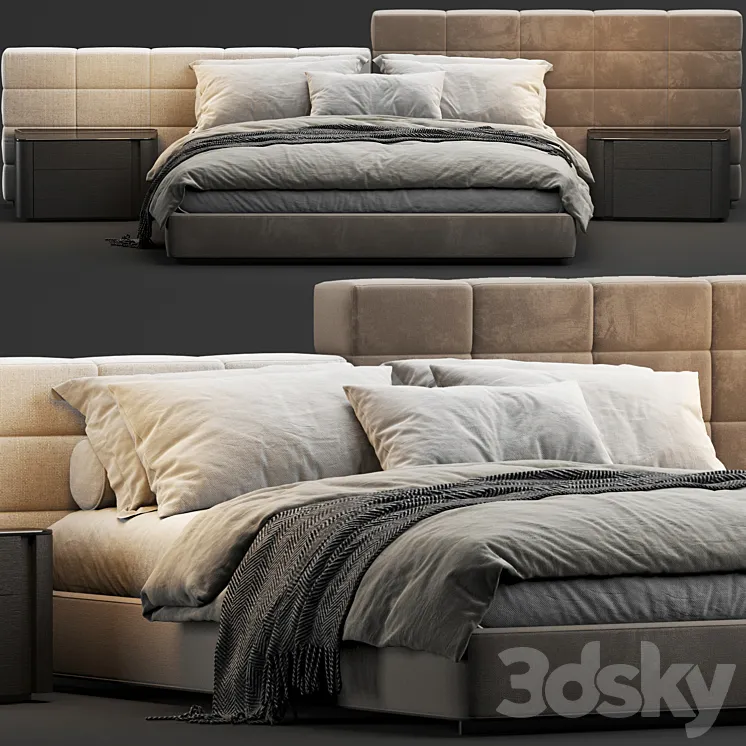 Minotti lawrence bed 3D Model Free