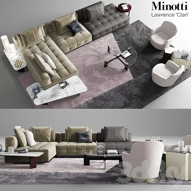 Minotti Lawrence Clan Seating 2 3D Model