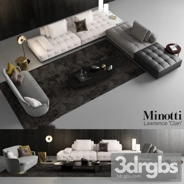 Minotti Lawrence Clan Seating 3 3D Model Free