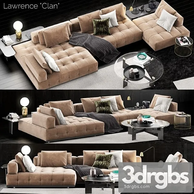 Minotti lawrence clan sofa 2 3D Model Free