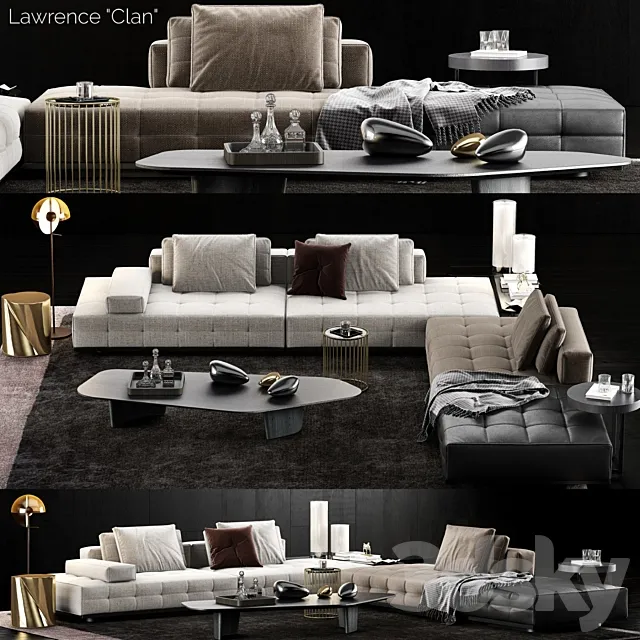 Minotti Lawrence Clan Sofa 3DModel