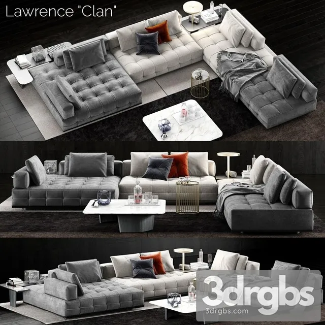 Minotti Lawrence Clan Sofa 4 3D Model Free