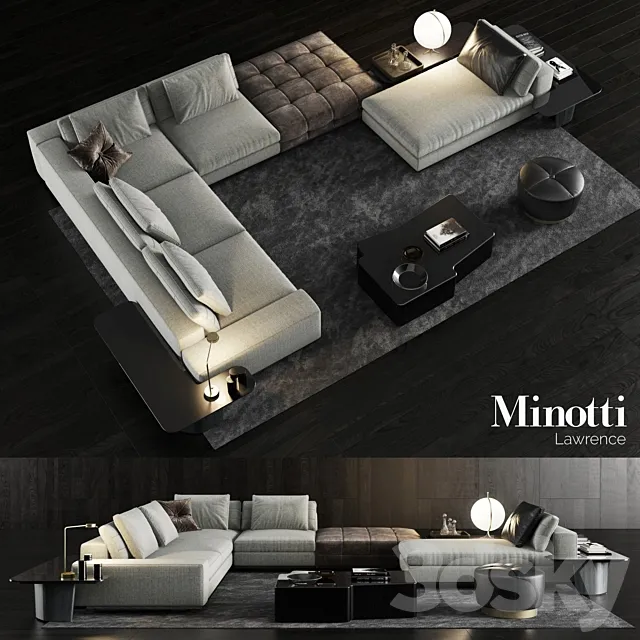 Minotti Lawrence Sofa 3 3DModel