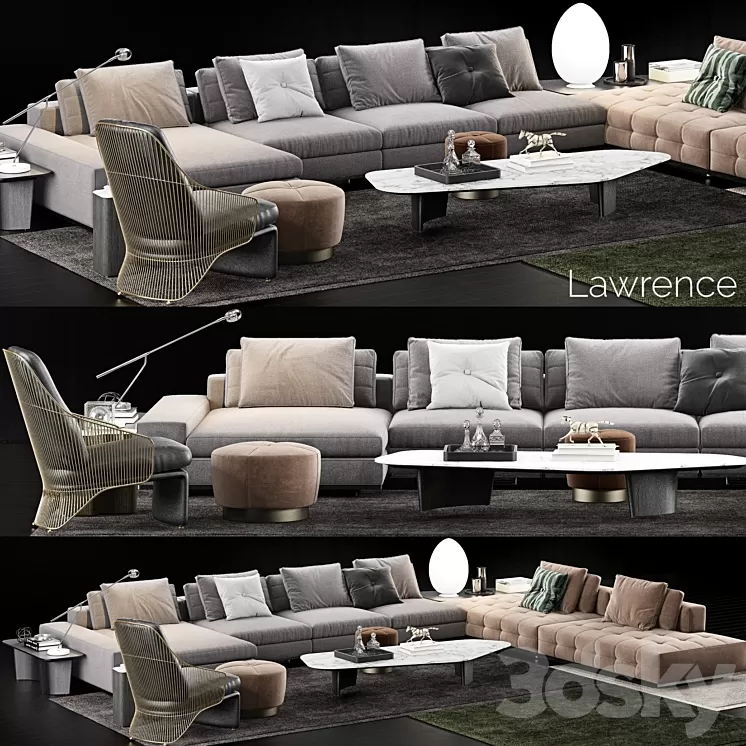 Minotti Lawrence Sofa 3D Model Free