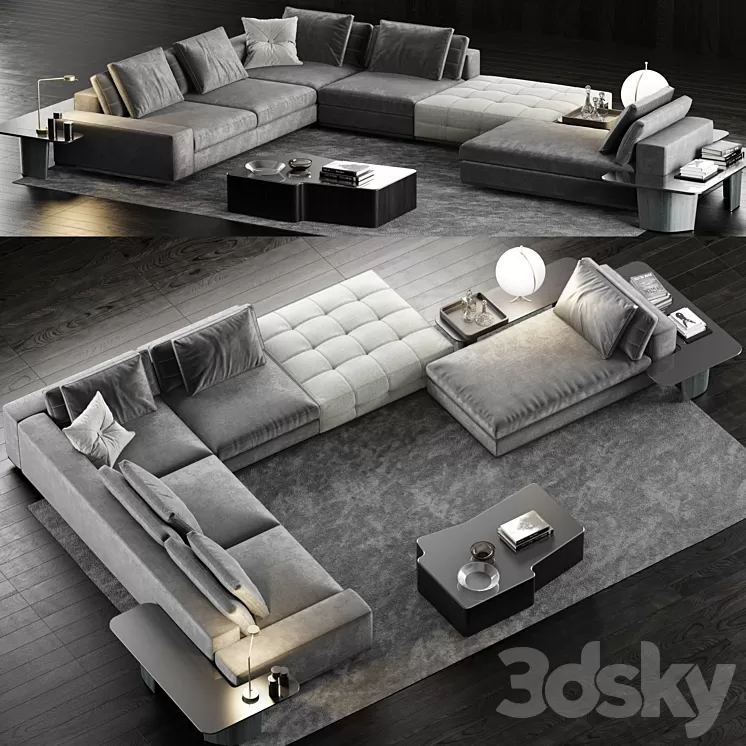 Minotti Lawrence Sofa 4 3D Model