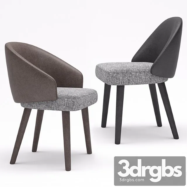 Minotti lawson dining chair 2 3D Model Free