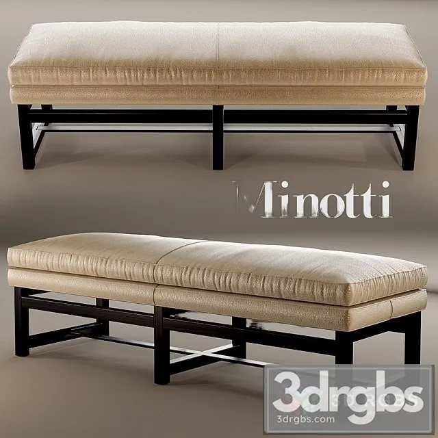 Minotti Leather Bench 3D Model Free