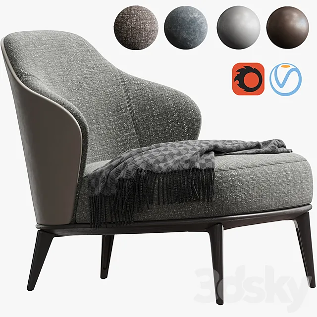 MINOTTI LESLIE ARMCHAIR 3D Model
