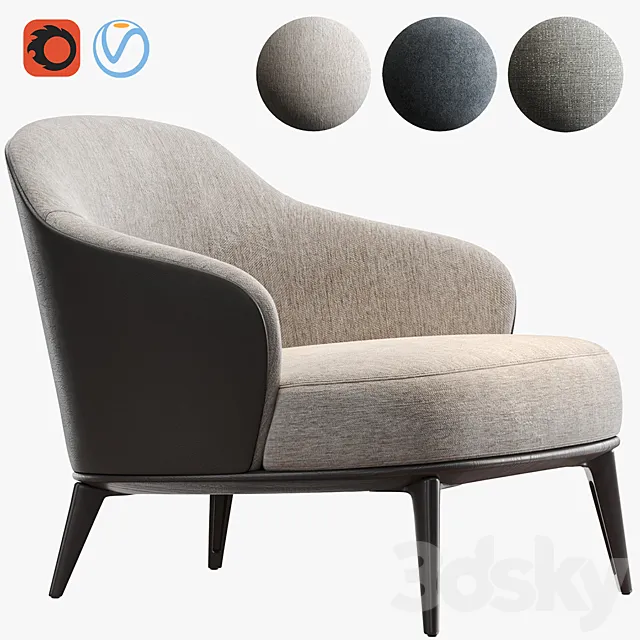 MINOTTI LESLIE ARMCHAIR 3DModel