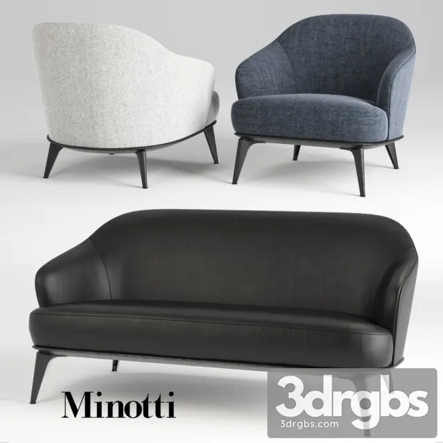 Minotti Leslie Chair And Sofa 01 3D Model Free