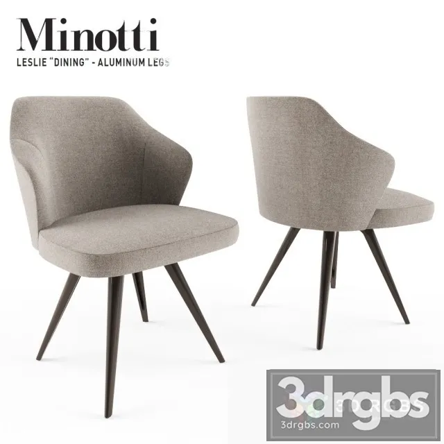 Minotti Leslie Dining Aluminium Chair 3D Model Free