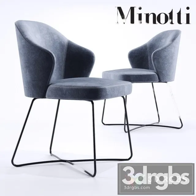Minotti Leslie Steel Base 3D Model Free